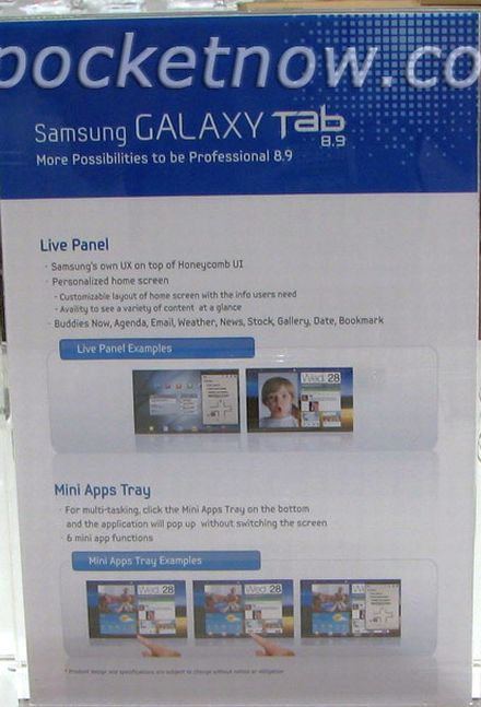 Samsung Galaxy Tab 8.9: fotók és részletek