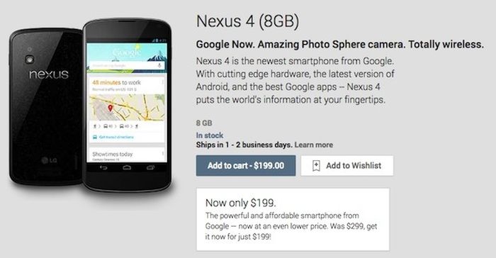 Még olcsóbb lett a Nexus 4!