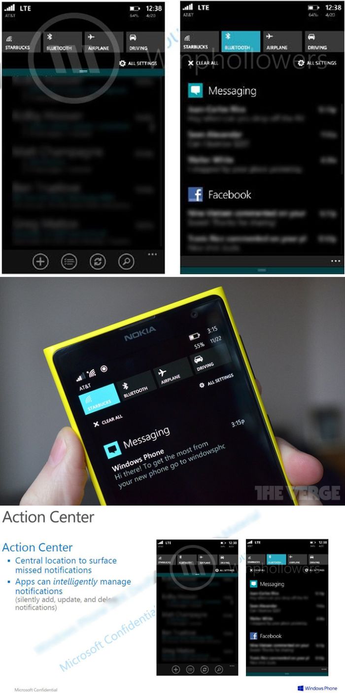 Notification centert kap a Windows Phone