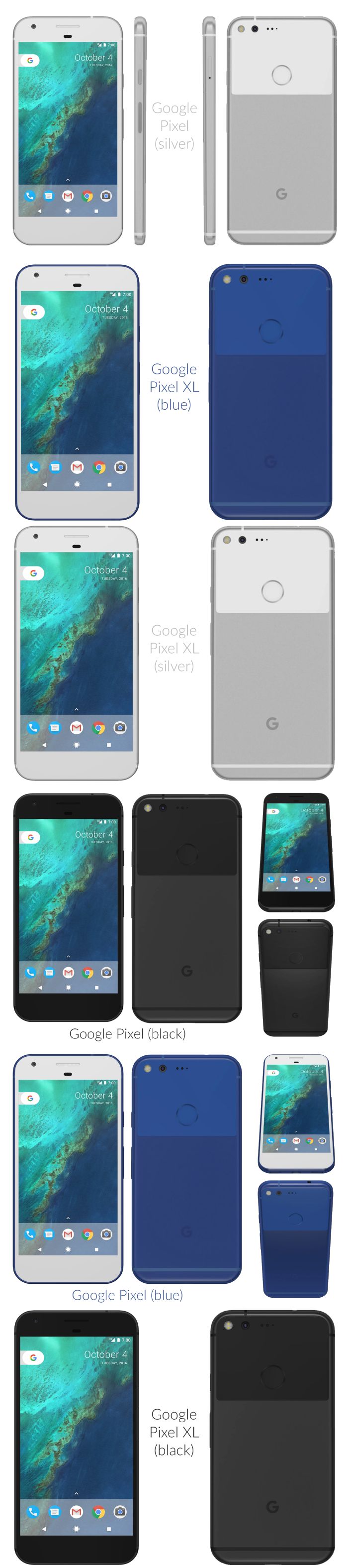 Google Pixel és Pixel XL: mindhárom színben!