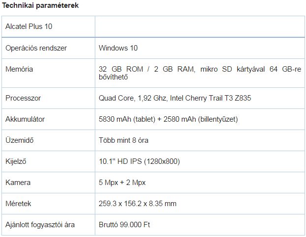 Multifunkciós 2in1 tablet az Alcateltől