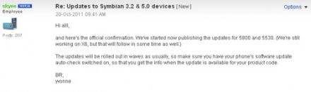 Nokia 5800 és 5530 frissítés érkezett