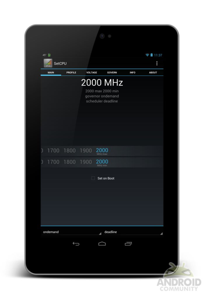 Google Nexus 7 2 gigahertzre húzva