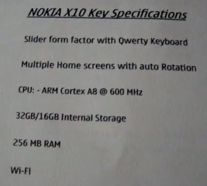 Titkos mobil: Nokia X10