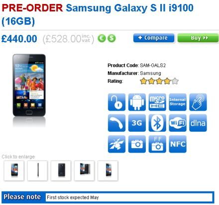 Samsung Galaxy S II csak májusban?