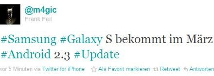 Samsung Galaxy S: márciusban jön a Gingerbread frissítés!