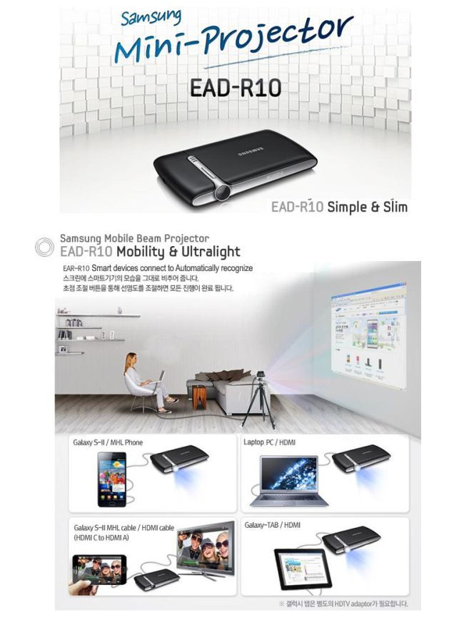Mobil Beam projektor a Samsungtól
