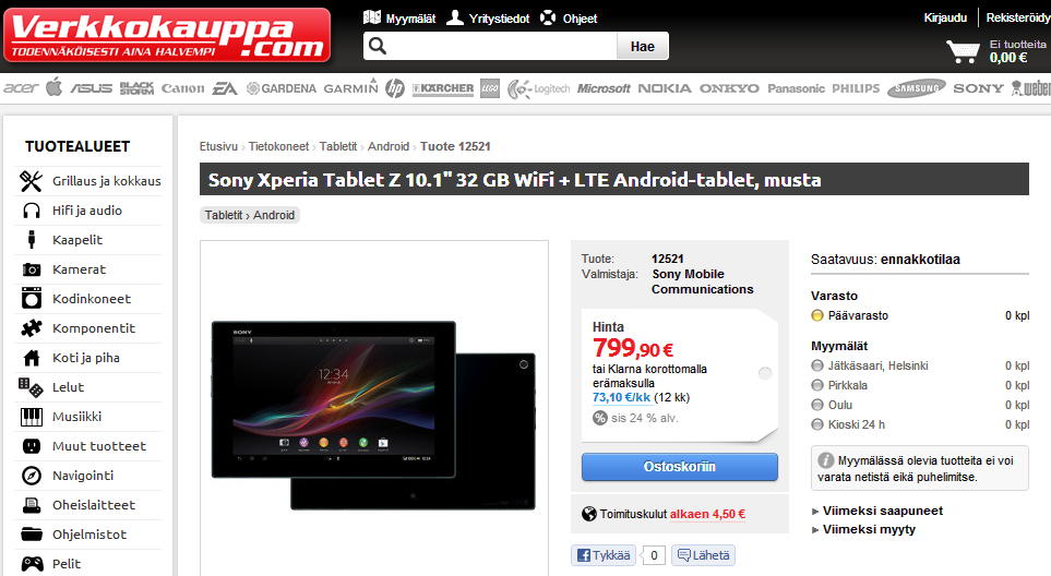 Hamarosan kapható a Sony Xperia Tablet Z