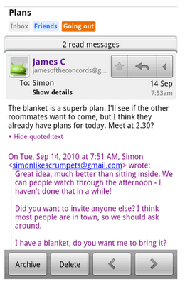 Frissült a Gmail android változata