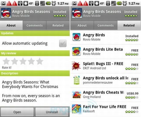 Frissült az Android Market
