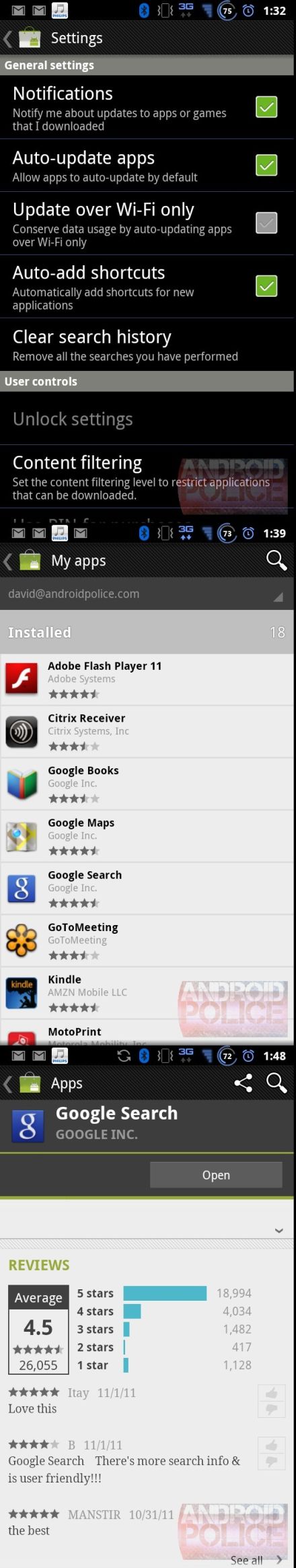 Android Market új funkciókkal