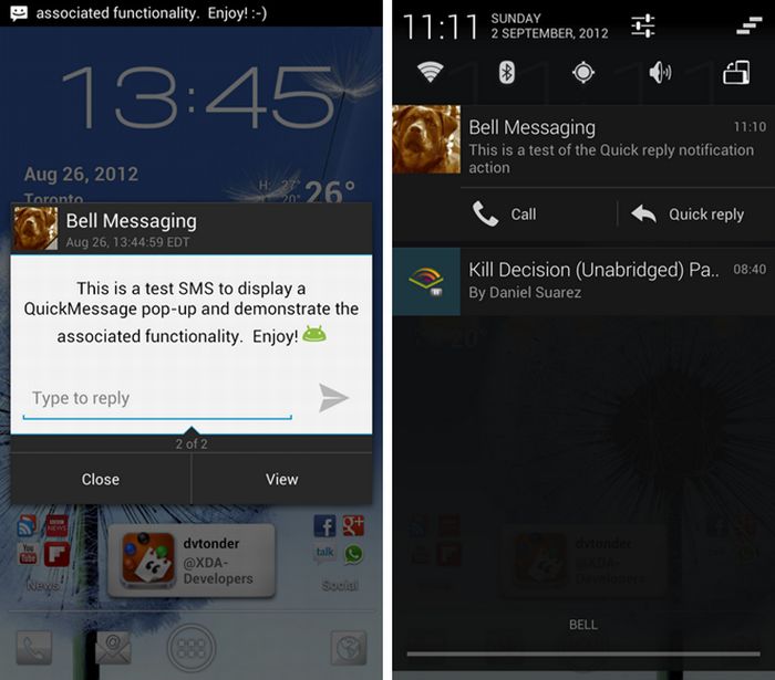 Pop-up SMS és gyors válasz Androidon