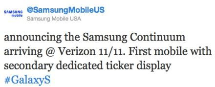 Megjelent a kétkijelzõs Samsung Continuum