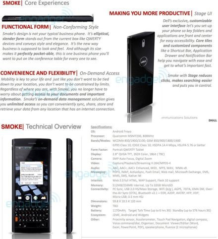 Négy androidos Dell mobil közeledik