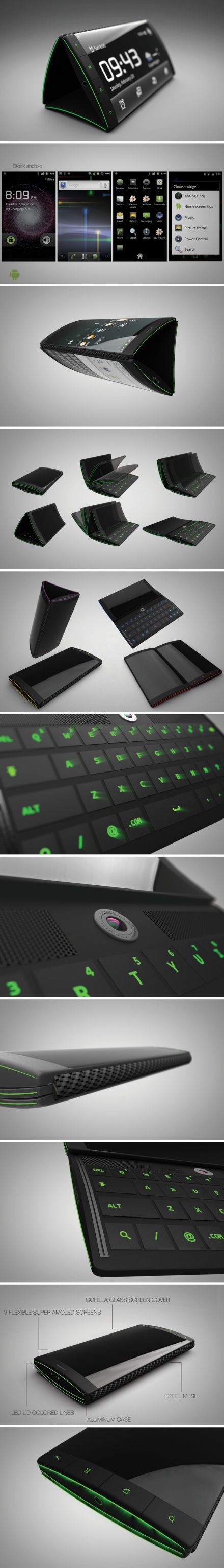 Három kijelzõs androidos mobil