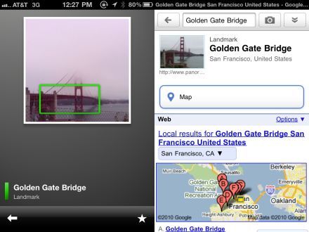 Google Goggles iPhone-on
