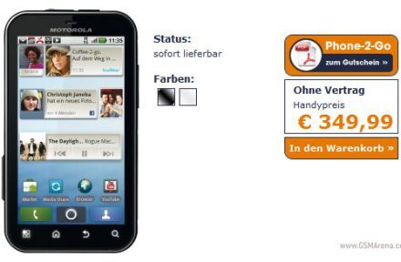 Motorola DEFY Németországban