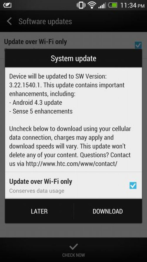 Hivatalosan is elindult a HTC One Android 4.3 update