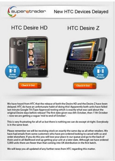 Késik a két HTC Desire 