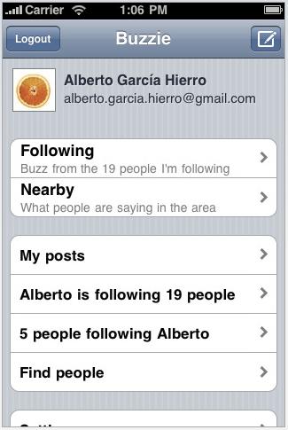 Google Buzz iPhone-on is