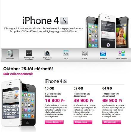 Előrendelhető itthon az iPhone 4S