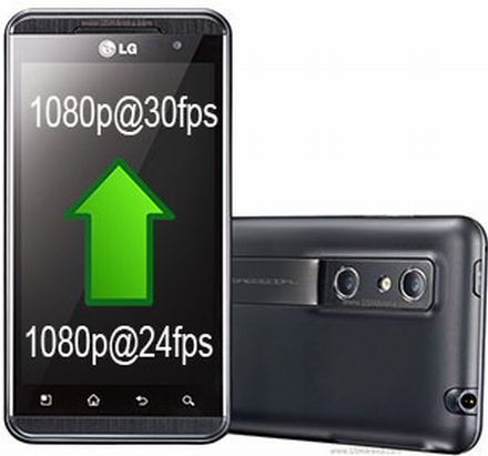 LG Optimus 3D: full HD 24 fps helyett 30 fps-sel 