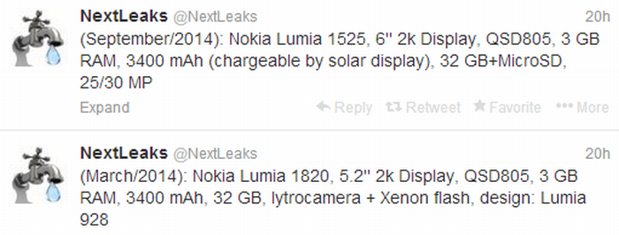 2K kijelzővel jöhet a Nokia Lumia 1820 és Lumia 1525