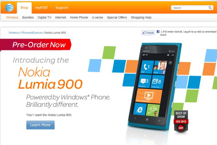Előrendelhető a Nokia Lumia 900