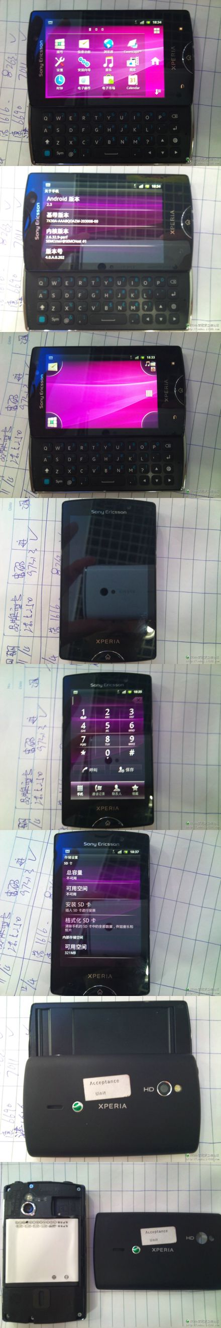 Kémfotók: Xperia X10 Mini Pro II