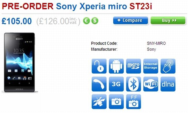 Olcsó lett a Sony Xperia miro