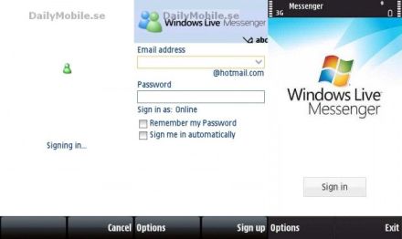 Hivatalos MSN Nokia 5800-ra