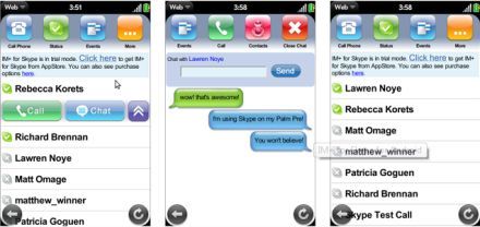 Skype Palm Pre mobilra
