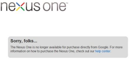 Nincs több Google Nexus One