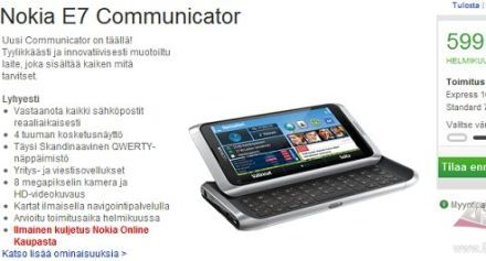 Előrendelhető, 600 euró a Nokia E7