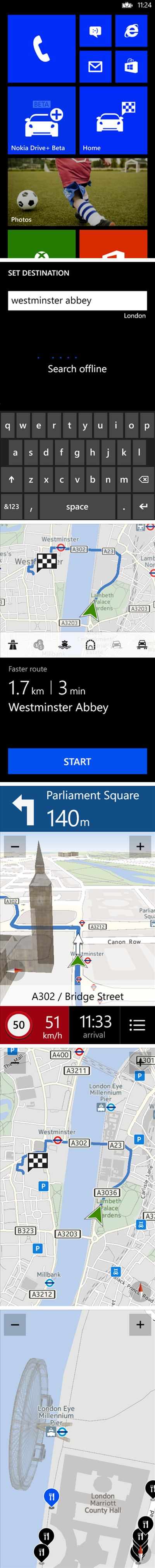 Nokia Drive+ Nokia Drive+ navigáció minden Windows Phone 8-ra