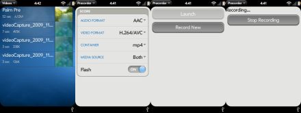 Videórögzítés Palm Pre mobillal