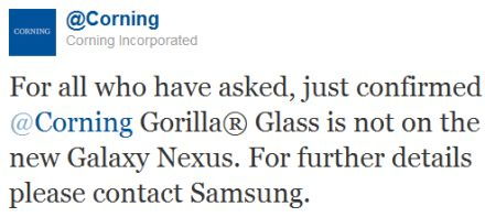 Samsung Galaxy Nexus: nincs Gorilla Glass