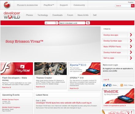 Megújult a Sony Ericsson fejlesztõi oldala