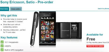 Sony Ericsson Satio ingyen!