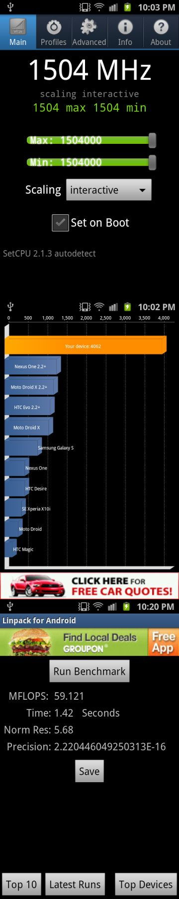 Samsung Galaxy S II: 1.5 gigahertzre húzva