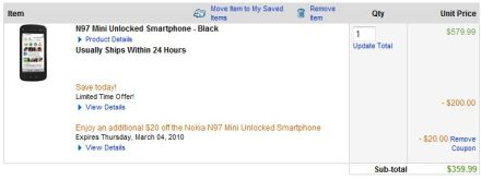 Nokia N97 Mini 70 ezerért!