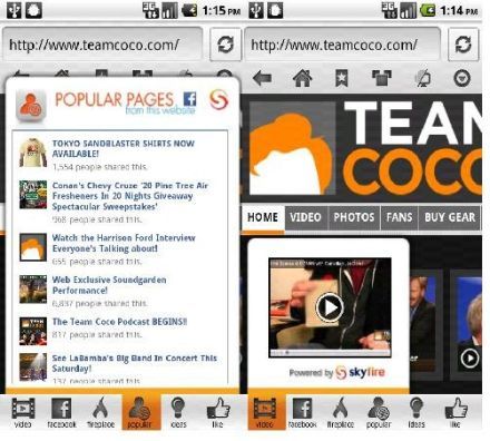 Skyfire totálisan integrált Facebook-kal