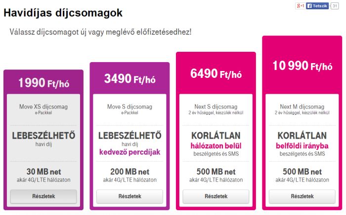 Új tarifák a Telekomnál