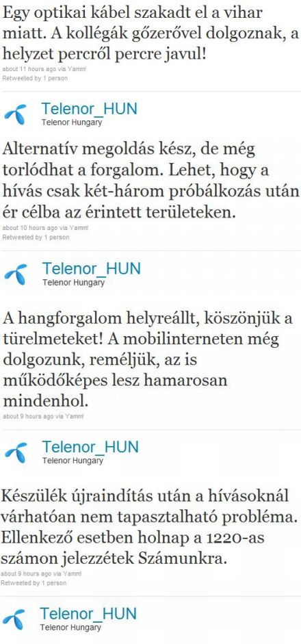 A vihar részlegesen megbénította a Telenort