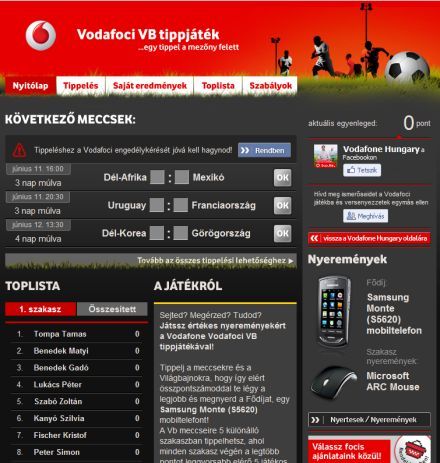 Játssz értékes nyereményekért a Vodafone Vodafoci VB tippjátékával!