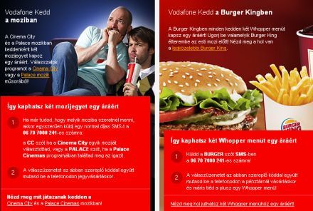 Mozi és menü féláron a Vodafone Kedden