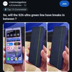 A Galaxy S26 Ultra és a „zöld vonal” átka – tényleg kijelzőhiba jelent meg az új Samsung csúcstelefonnál?