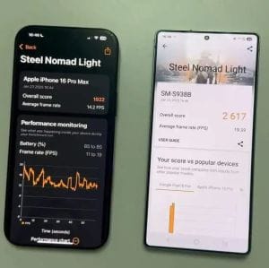 A Galaxy S25 Ultra felülmúlja az iPhone 16 Pro Maxot a benchmark teszteken