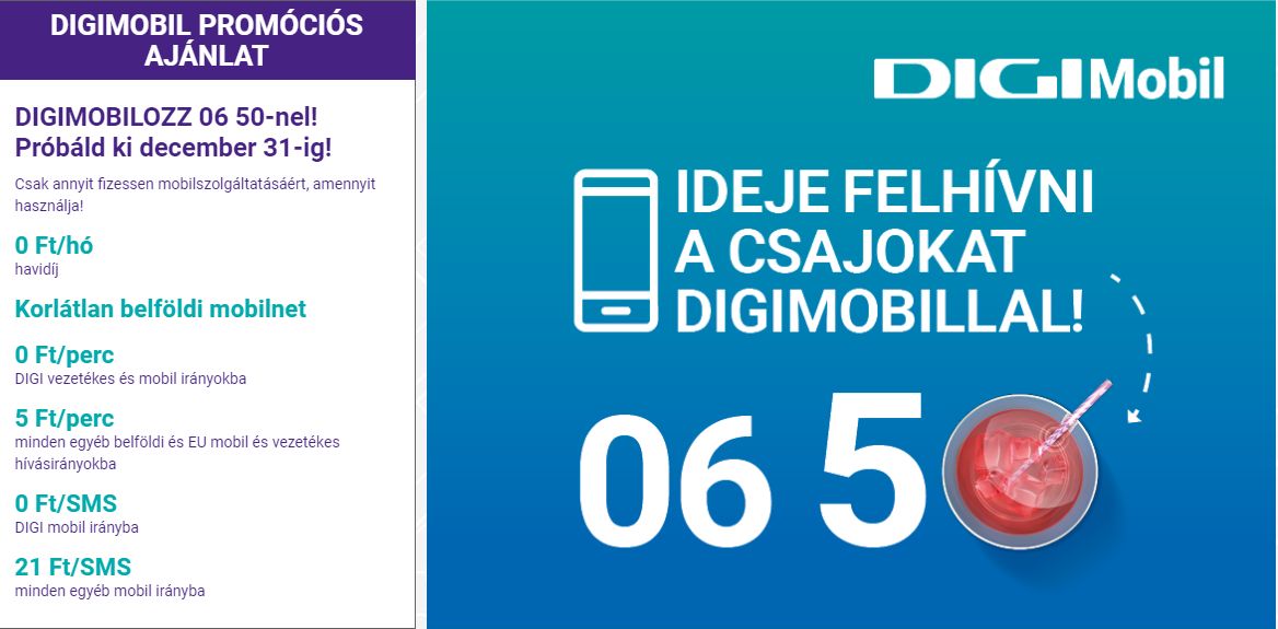 Kedvező előfizus ajánlat a DigiMobiltól