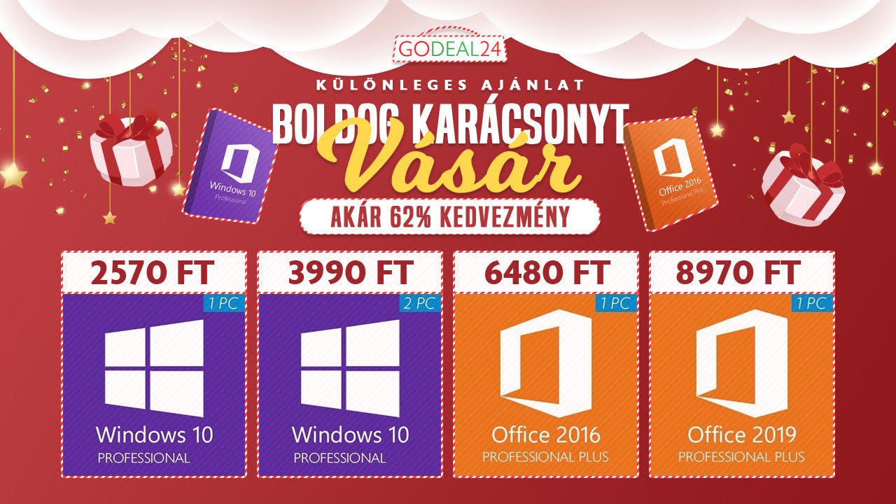 Karácsonyi akciók: vásárolj Windows 10-et akár 2500 forintért!